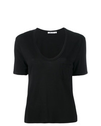 Женская черная футболка с круглым вырезом от T by Alexander Wang