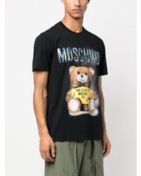 Мужская черная футболка с круглым вырезом от Moschino