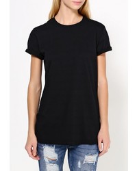 Женская черная футболка с круглым вырезом от Topshop
