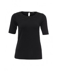 Женская черная футболка с круглым вырезом от United Colors of Benetton