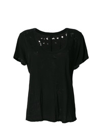 Женская черная футболка с круглым вырезом от Unravel Project