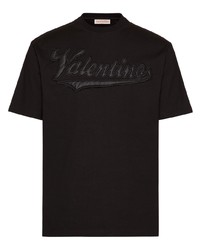 Мужская черная футболка с круглым вырезом от Valentino