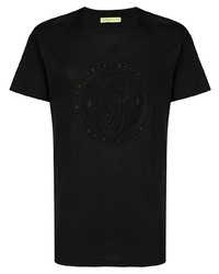 Мужская черная футболка с круглым вырезом от VERSACE JEANS COUTURE
