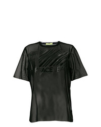 Женская черная футболка с круглым вырезом от Versace Jeans