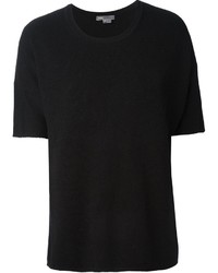 Женская черная футболка с круглым вырезом от Vince