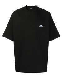 Мужская черная футболка с круглым вырезом от We11done