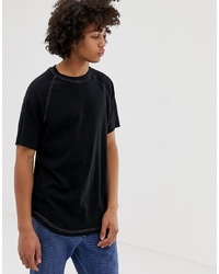 Мужская черная футболка с круглым вырезом от Weekday