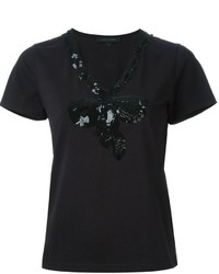 Женская черная футболка с пайетками от Marc Jacobs