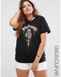 Женская черная футболка с принтом от Asos