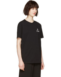 Женская черная футболка с принтом от Marcelo Burlon County of Milan
