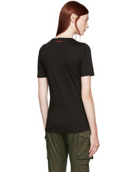 Женская черная футболка с принтом от Dsquared2