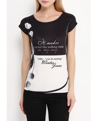 Женская черная футболка с принтом от Bruebeck