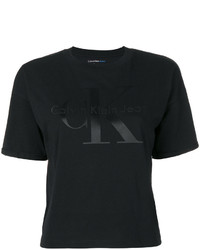 Женская черная футболка с принтом от CK Calvin Klein