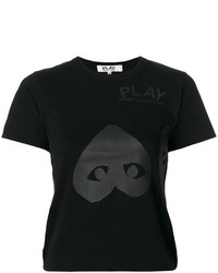 Женская черная футболка с принтом от Comme des Garcons