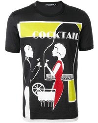 Мужская черная футболка с принтом от Dolce & Gabbana