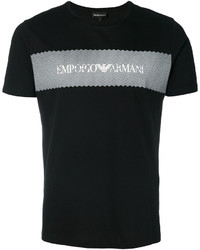Мужская черная футболка с принтом от Emporio Armani