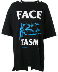 Женская черная футболка с принтом от Facetasm
