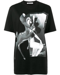 Женская черная футболка с принтом от Givenchy