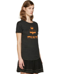 Женская черная футболка с принтом от Etoile Isabel Marant