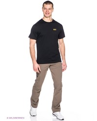 Мужская черная футболка с принтом от Jack Wolfskin