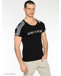 Мужская черная футболка с принтом от JB casual