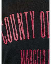 Женская черная футболка с принтом от Marcelo Burlon County of Milan