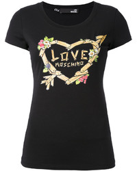 Женская черная футболка с принтом от Love Moschino