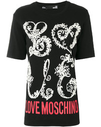 Женская черная футболка с принтом от Love Moschino