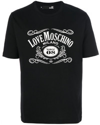 Мужская черная футболка с принтом от Love Moschino
