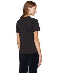 Женская черная футболка с принтом от MAISON KITSUNE