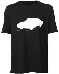 Мужская черная футболка с принтом от Maison Margiela