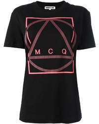 Женская черная футболка с принтом от McQ by Alexander McQueen