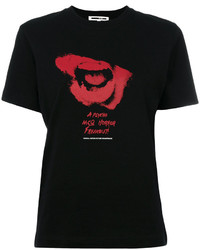 Женская черная футболка с принтом от MCQ