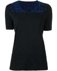Женская черная футболка с принтом от MM6 MAISON MARGIELA