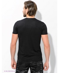 Мужская черная футболка с принтом от MONDIGO