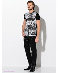 Мужская черная футболка с принтом от MONDIGO