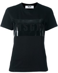 Женская черная футболка с принтом от MSGM