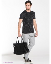 Мужская черная футболка с принтом от New Look