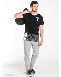 Мужская черная футболка с принтом от New Look