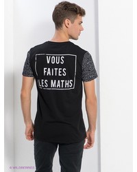 Мужская черная футболка с принтом от New Look