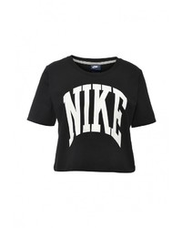 Женская черная футболка с принтом от Nike