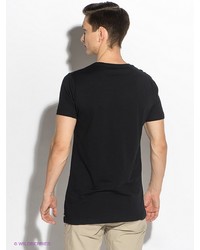 Мужская черная футболка с принтом от Oodji