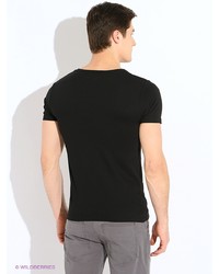 Мужская черная футболка с принтом от Oodji