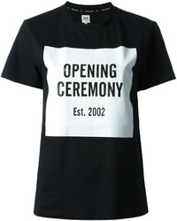 Женская черная футболка с принтом от Opening Ceremony