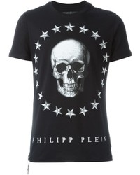 Мужская черная футболка с принтом от Philipp Plein