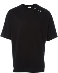 Мужская черная футболка с принтом от Saint Laurent