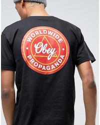 Мужская черная футболка с принтом от Obey