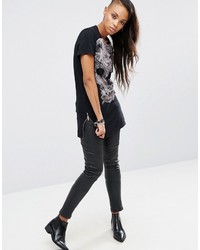 Женская черная футболка с принтом от Religion