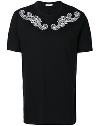 Мужская черная футболка с принтом от Versace