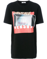 Женская черная футболка с принтом от Versus